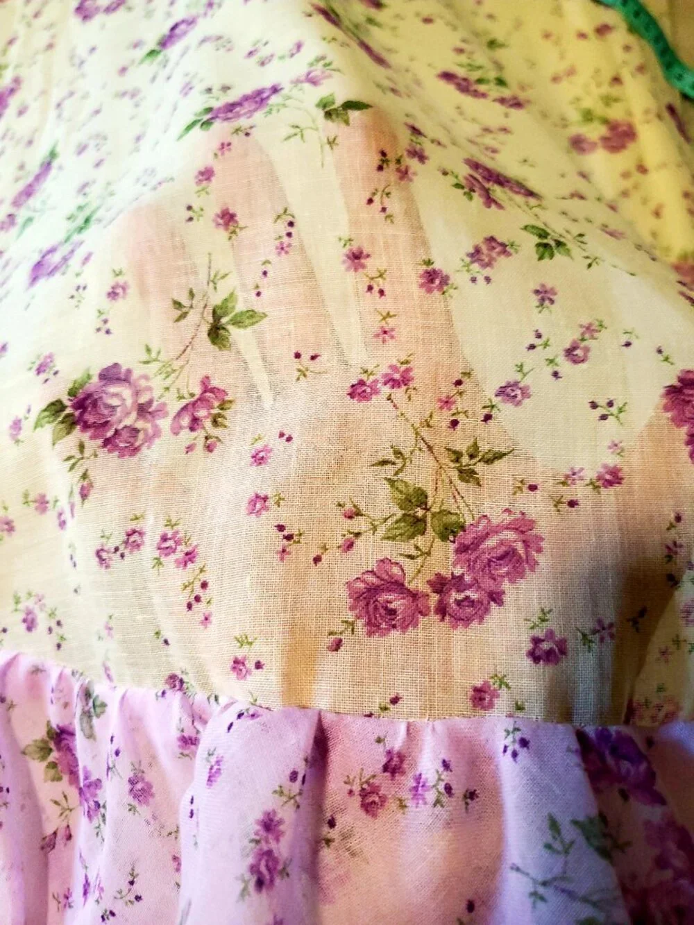 Vintage Floral Prairie Cottagecore Lace Coquette Maxi Dress Sabrina Ann 10